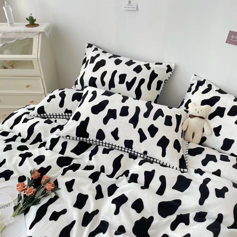 Set Bộ Vỏ Nỉ Nhung Sữa Mệm Mịn Ấm Áp Nhiều Hoạ Tiết Xinh Xắn Đáng Yêu _ shinbedding