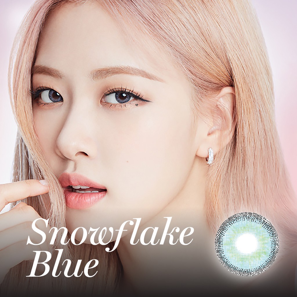 Kính áp tròng màu xanh Citylens Snowflake Blue - Lens cao cấp nhập khẩu Hàn Quốc