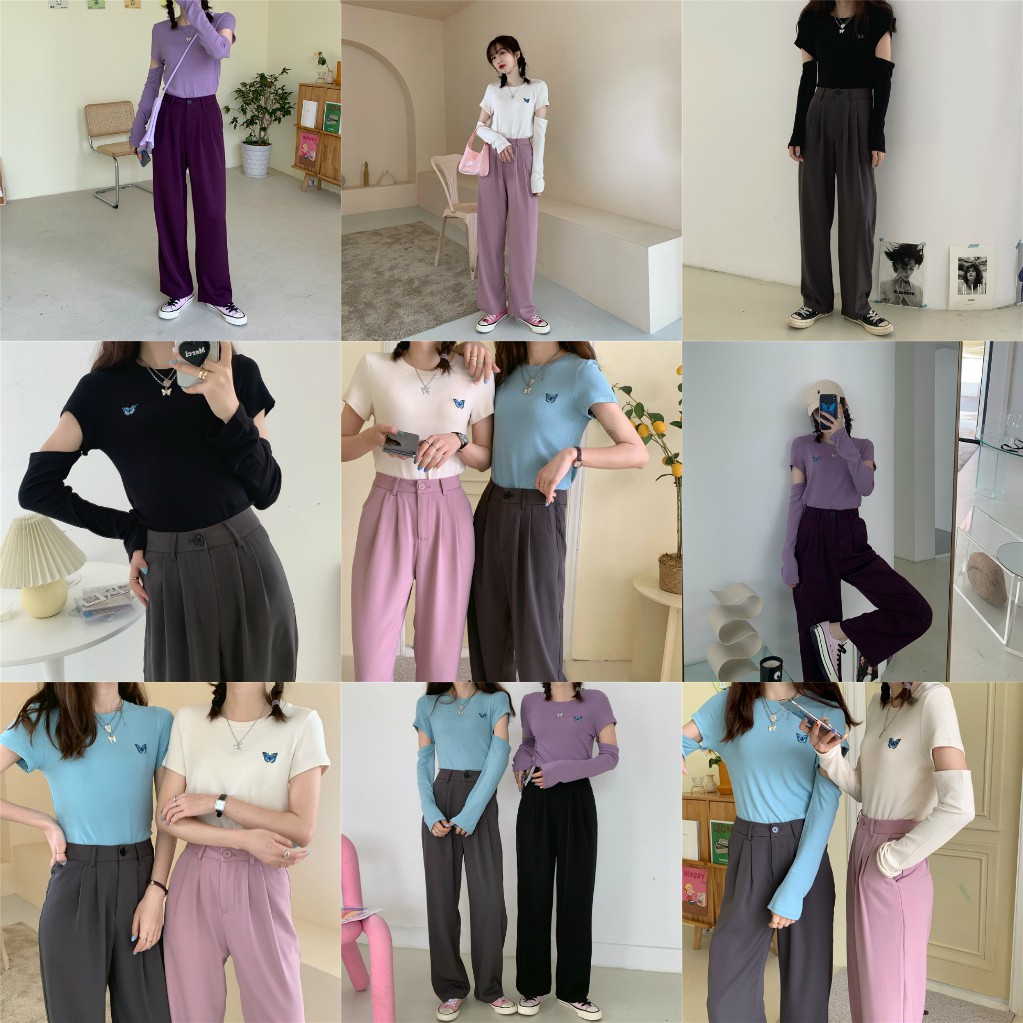 SÉT Áo thun + Quần tây  (S29) – Hàng có sẵn Hồng size S