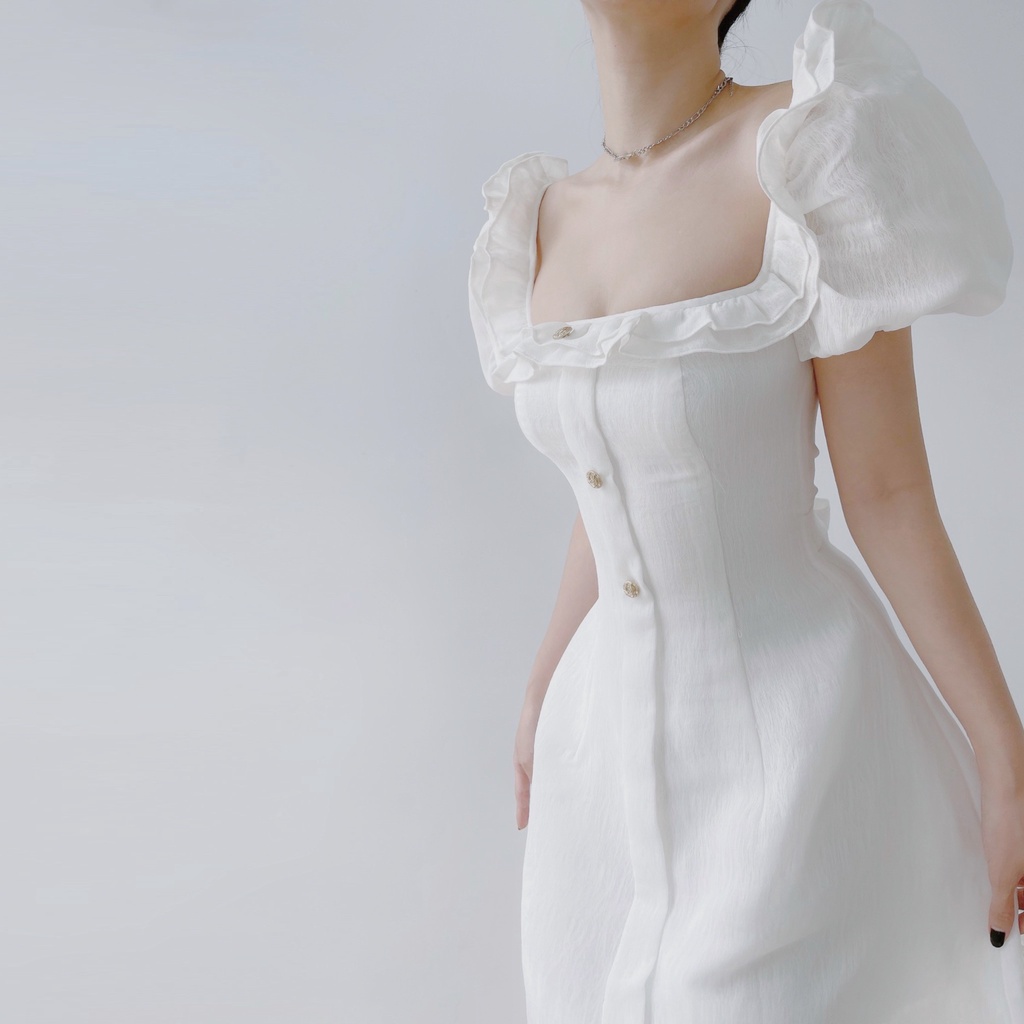 Đầm chữ a kiểu trễ vai tay ngắn mini hàng thiết kế Emilyshop (T)