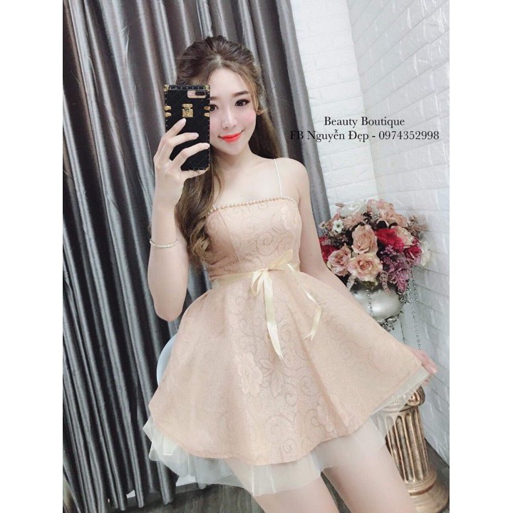 Đầm Ren Phối Lưới Kèm Cườm | BigBuy360 - bigbuy360.vn