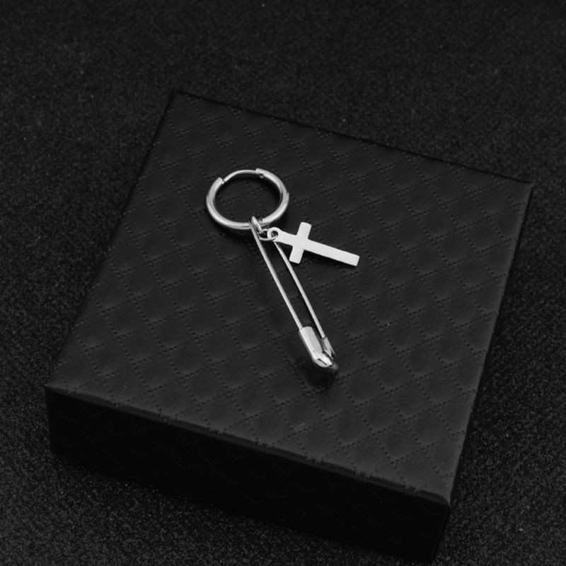 Khuyên tai hình chữ thập phong cách Hàn Quốc dành cho cả nam và nữ