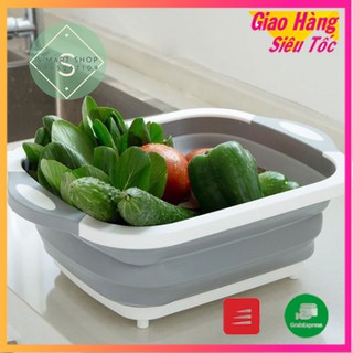 Thau - thớt gấp gọn có lỗ thoát đa năng