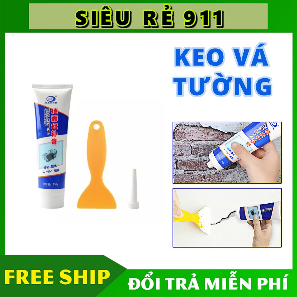 Tuýp Keo Vá Tường - Chữa Nứt Tường, Ẩm Mốc, Thủng, Trầy Xước, Bong Tróc, Làm Sạch Vết Ố, Vết Bẩn