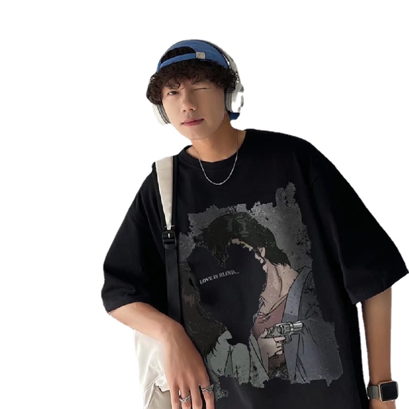 Áo Thun Ngắn Tay Form Rộng Phong Cách Hàn Quốc Dành Cho Nam