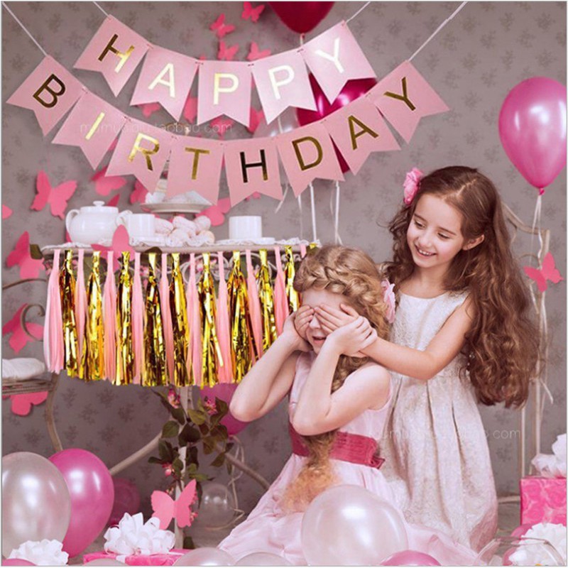 Băng Rôn Happy Birthday Treo Trang Trí Tiệc Sinh Nhật Xinh Xắn