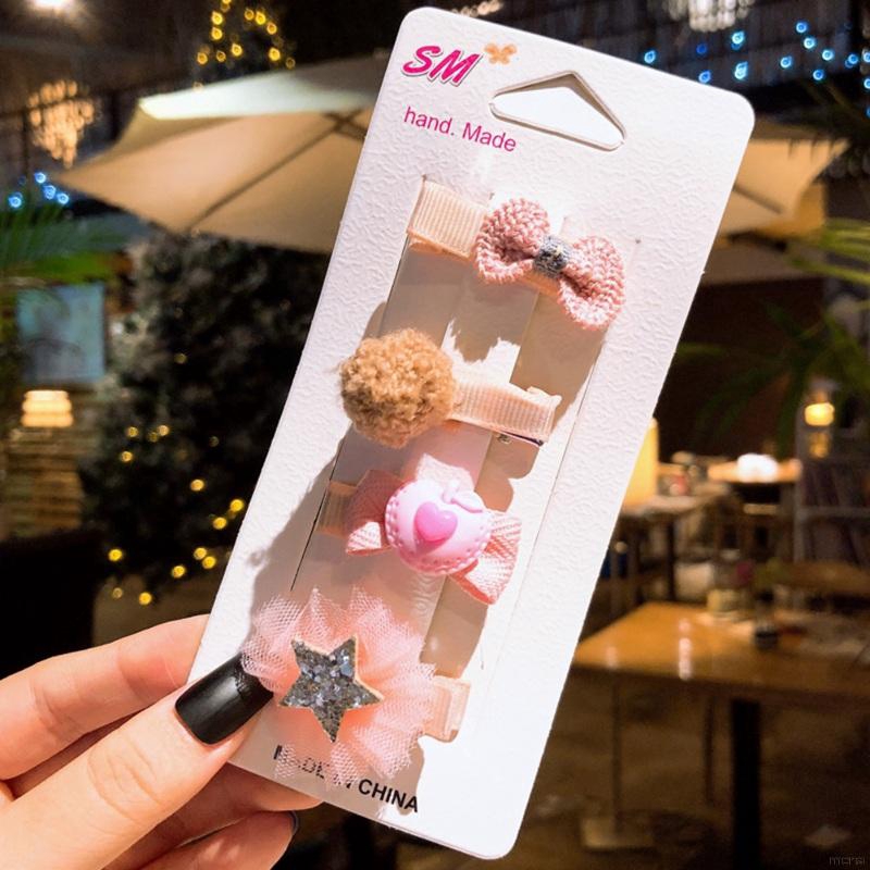 Bộ 4 Kẹp Tóc Nhiều Hình Dễ Thương