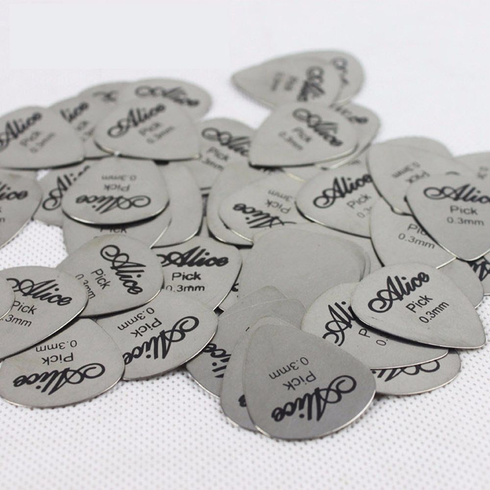 Set 10 miếng gảy đàn ghi ta 0.3mm bằng kim loại nhiều màu chuyên dụng