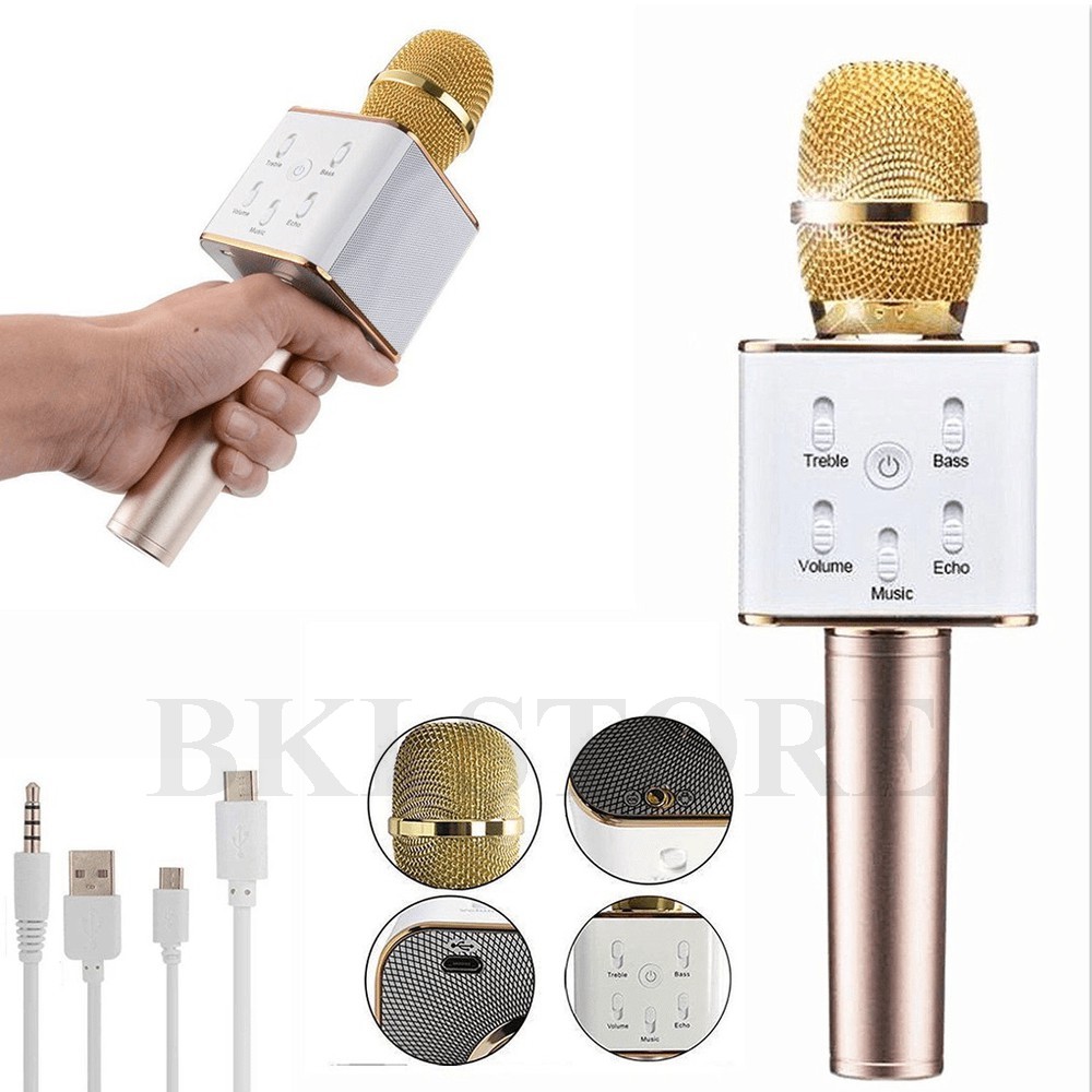 Micro Hát Karaoke Cao Cấp Q7, Hát Mọi Lúc Mọi Nơi, Thời Lượng Pin 2600mAh