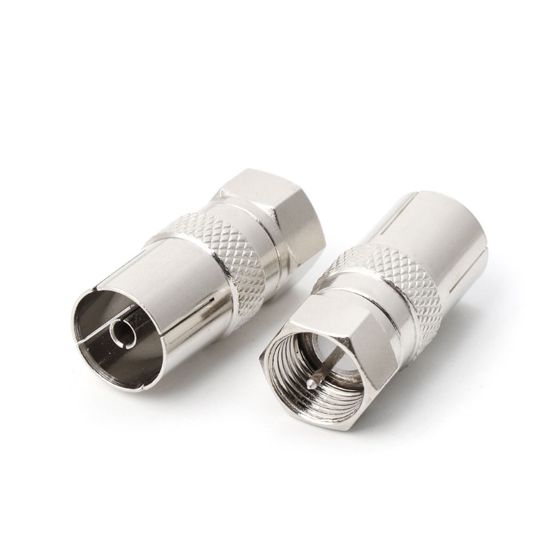 Bộ 2 Đầu Nối Chuyển Đổi RF Coax TV Từ Đầu Cắm Type F