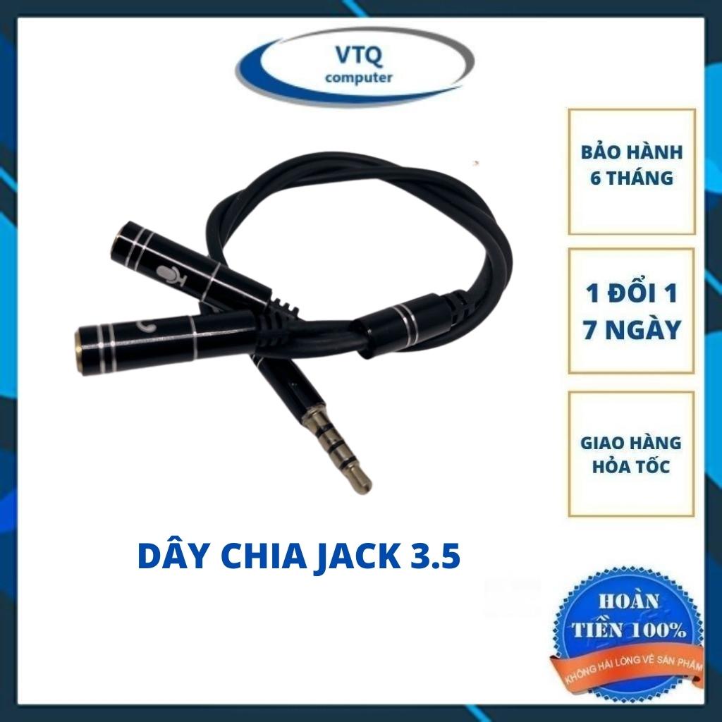 Dây chia 3.5mm từ 1 ra 2 đầu tai nghe và micro loại tốt