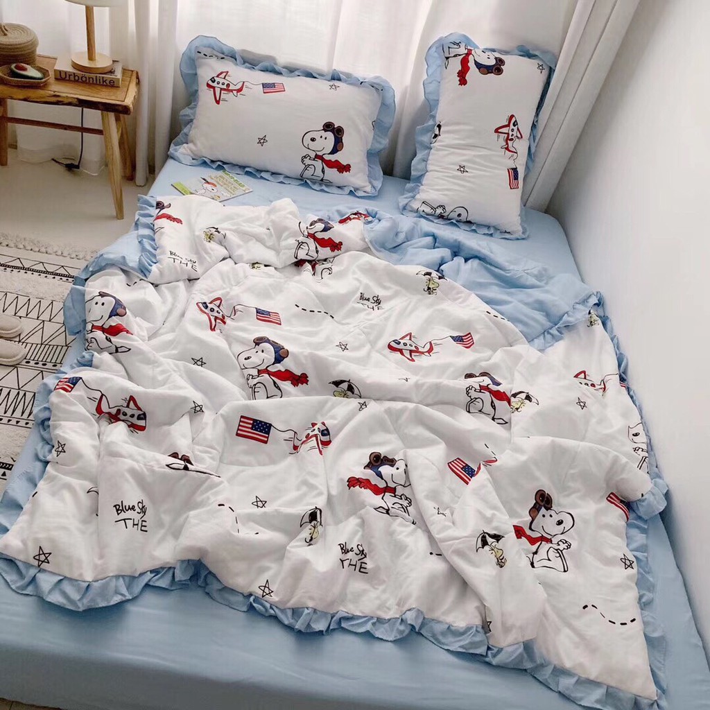 Bộ chăn ga gối cotton đũi bèo hàn quốc nhiều mẫu , đủ kích thước 1m6,1m8,2m2