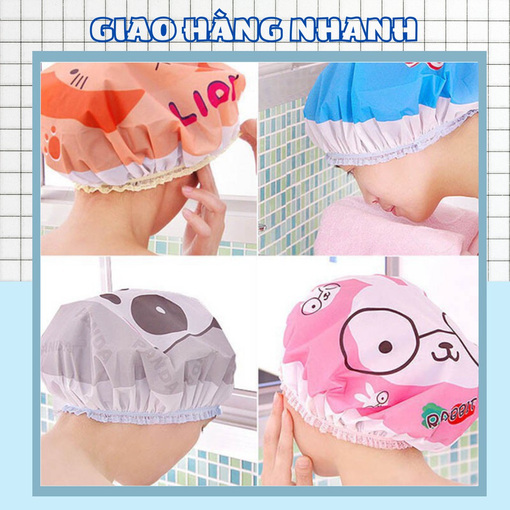 Nón Tắm - Mũ Tắm Trùm Đầu, Mũ Chụp Tóc Khi Tắm Hình Thú
