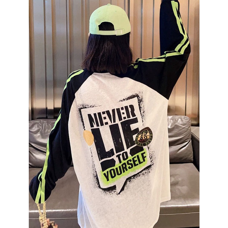 Áo Sơ Mi Nữ Tay Dài Oversize Màu Sắc Tương Phản