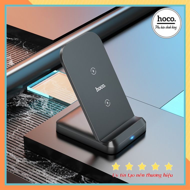Đế sạc Không dây Hoco CW38 Hỗ Trợ Sạc Nhanh 15W Dạng đứng sang trọng - Bảo Hành Chính Hãng