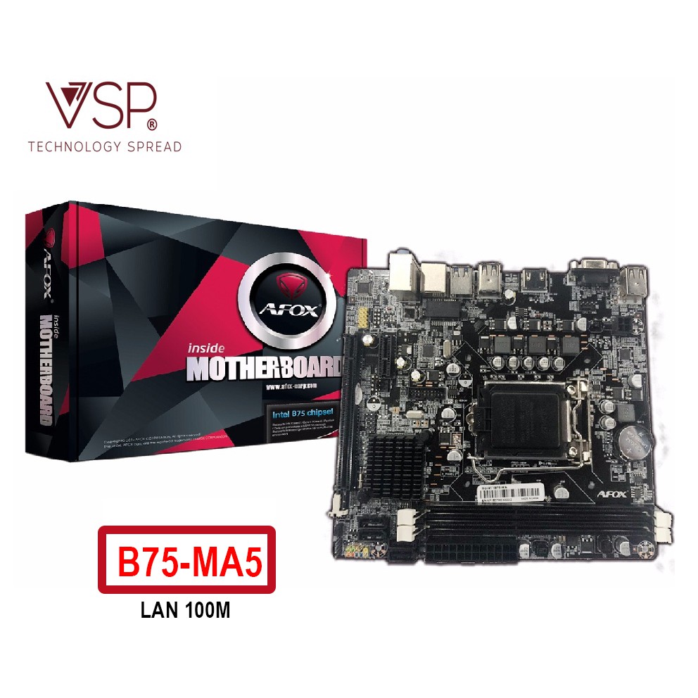 Bo Mạch Chính Mainboard AFOX B75 MA5 100M