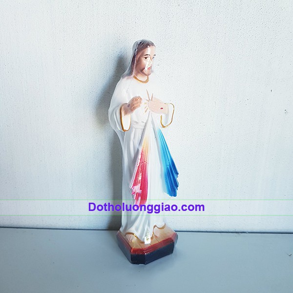 Tượng Lòng Chúa Thương Xót cao 15cm chất liệu nhựa Composite, sơn màu, tượng thờ công giáo mini