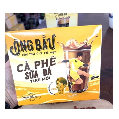 Cà Phê Sữa Đá Ông Bầu Hộp Vàng 240g.