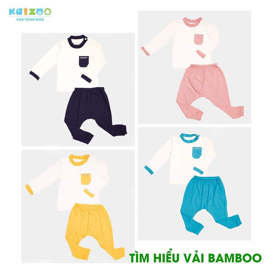 Bộ Tay dài kaizoo sợi tre cài vai túi trước 0-24M (RTD2823)