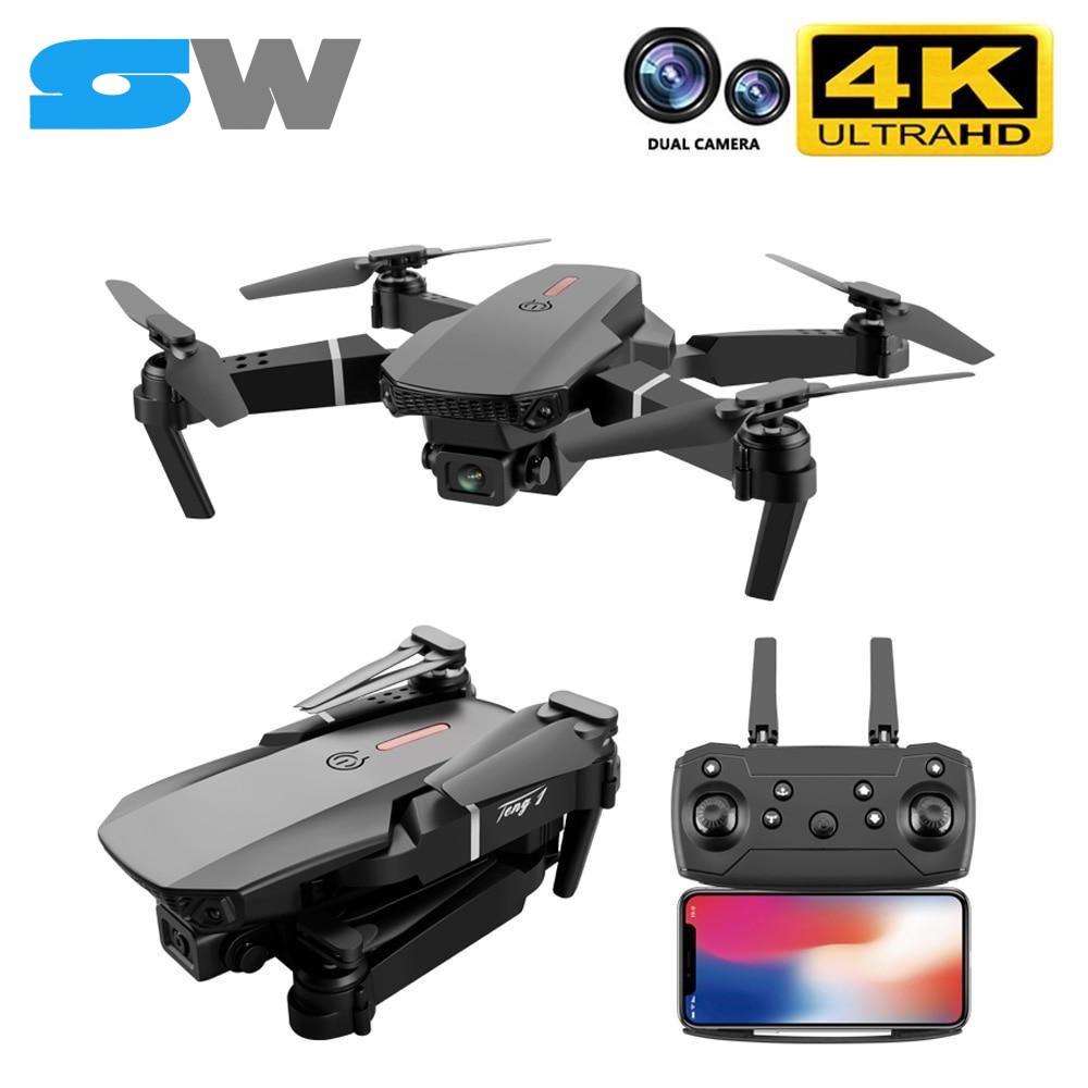 Flycam E88 - Thế hệ 2022 | Máy Bay Không Người Lái , Flycam Camera WiFi 4k HD ( Full Box + Phụ Kiện )