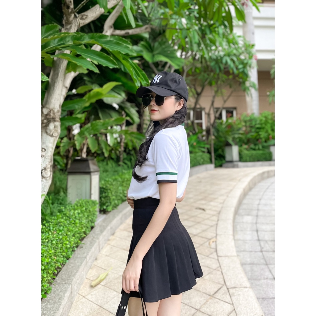 ÁO THUN CỔ TRỤ LACOSTE TRẮNG XANH LÁ VNXK   - COTTON CÁ SẤU 100%
