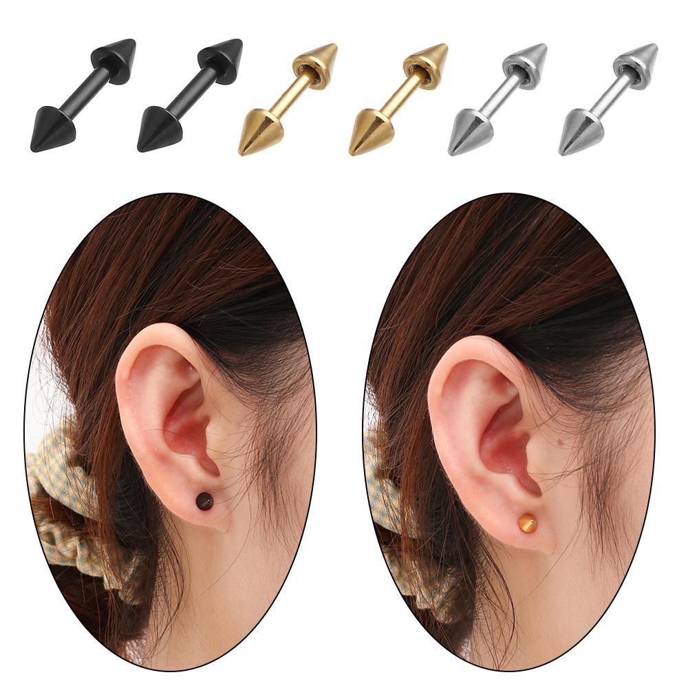 JUNE Set 2 Khuyên Xỏ Vành Tai Màu Đen Cá Tính