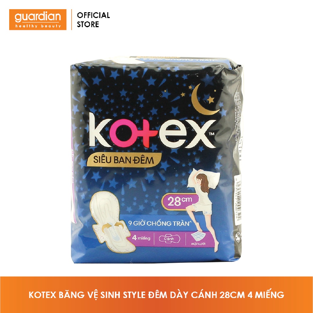 Băng vệ sinh Kotex Style Đêm dày cánh 28cm (4 miếng)