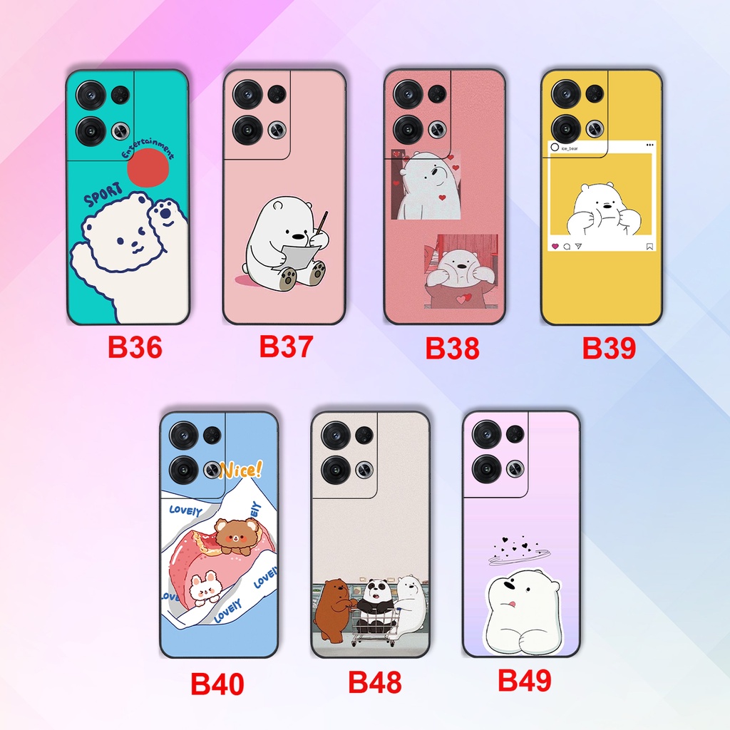 Ốp lưng Oppo Reno 8 4G / Reno 8 5G / Reno 8Z 5G / Reno 8 Pro gấu xanh vàng cực đẹp mẫu nhiều để chọn