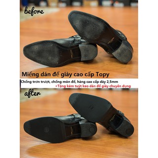 DÁN ĐẾ GIÀY CAO SU TOPY CAO CẤP DÀY 2,5MM ( 2 MIẾNG ĐẾ TRƯỚC)- sieuthi88