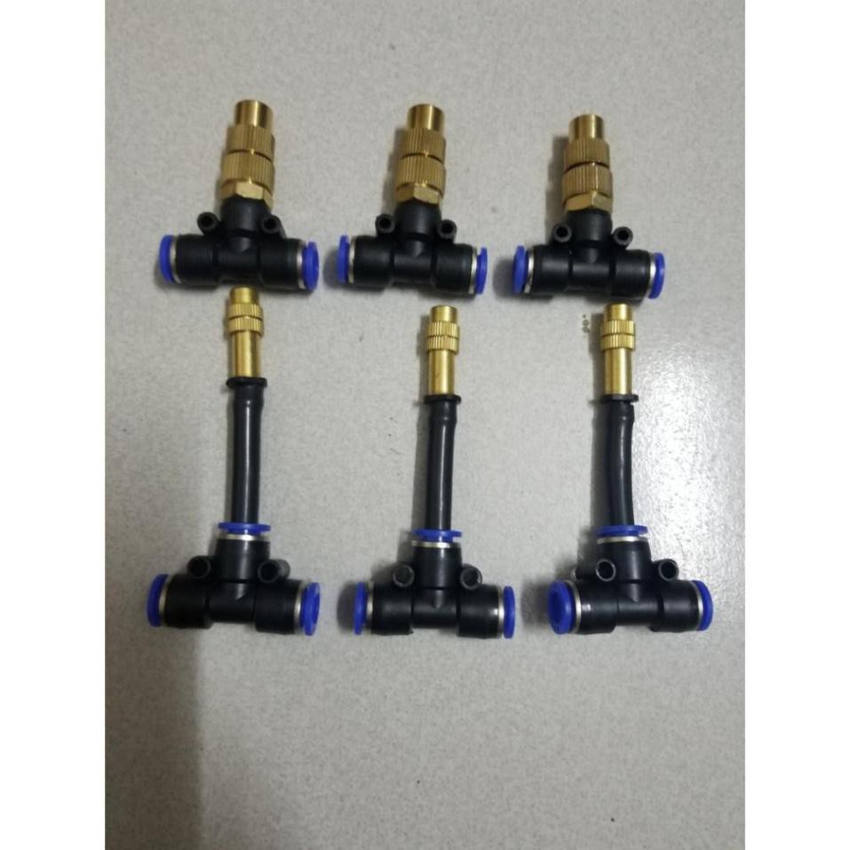 Béc phun sương 1 hướng tưới lan bằng đồng– kèm nối nhanh chữ T ϕ 8mm
