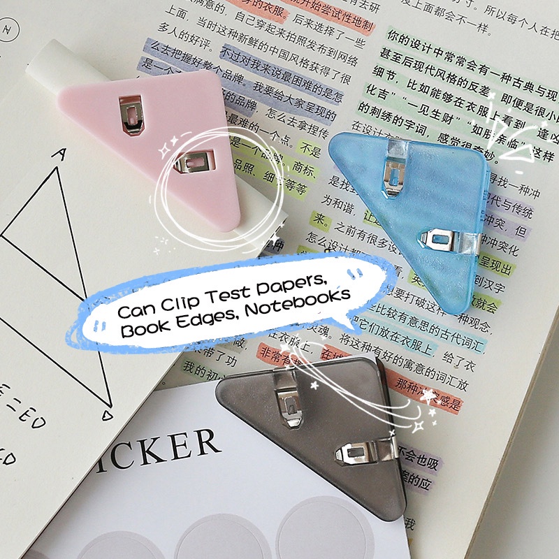 Kẹp Giữ Sách Hình Tam Giác Bằng Nhựa Màu Sắc Đơn Giản
