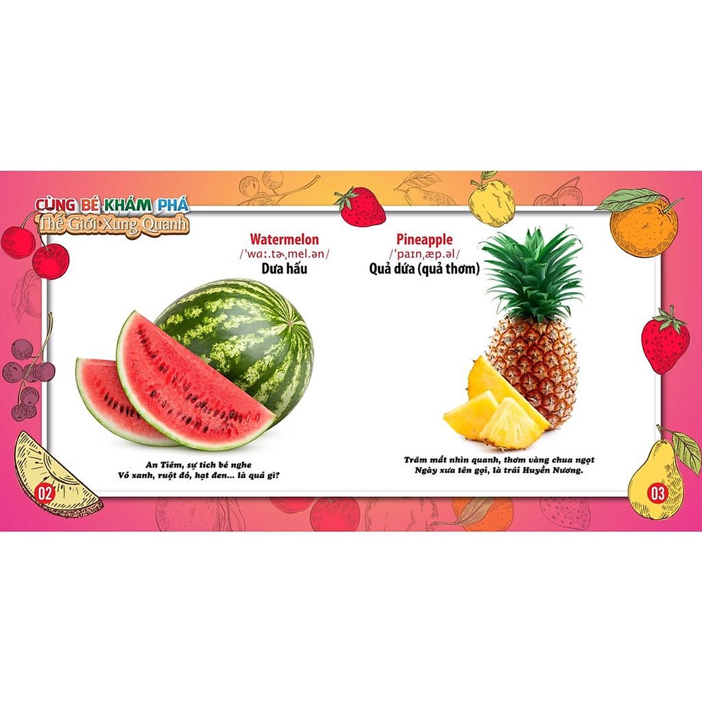 Sách - Cùng Bé Khám Phá Thế Giới Xung Quanh - Trái Cây - Sách Song Ngữ