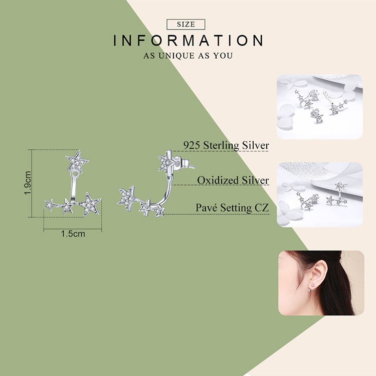 Khuyên Tai Đinh Tán Bamoer Bạc Sterling 925 Thật Dành Cho Bạn Nữ
