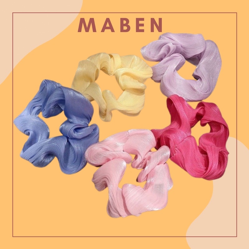 Dây buộc tóc scrunchies dây cột - Maben