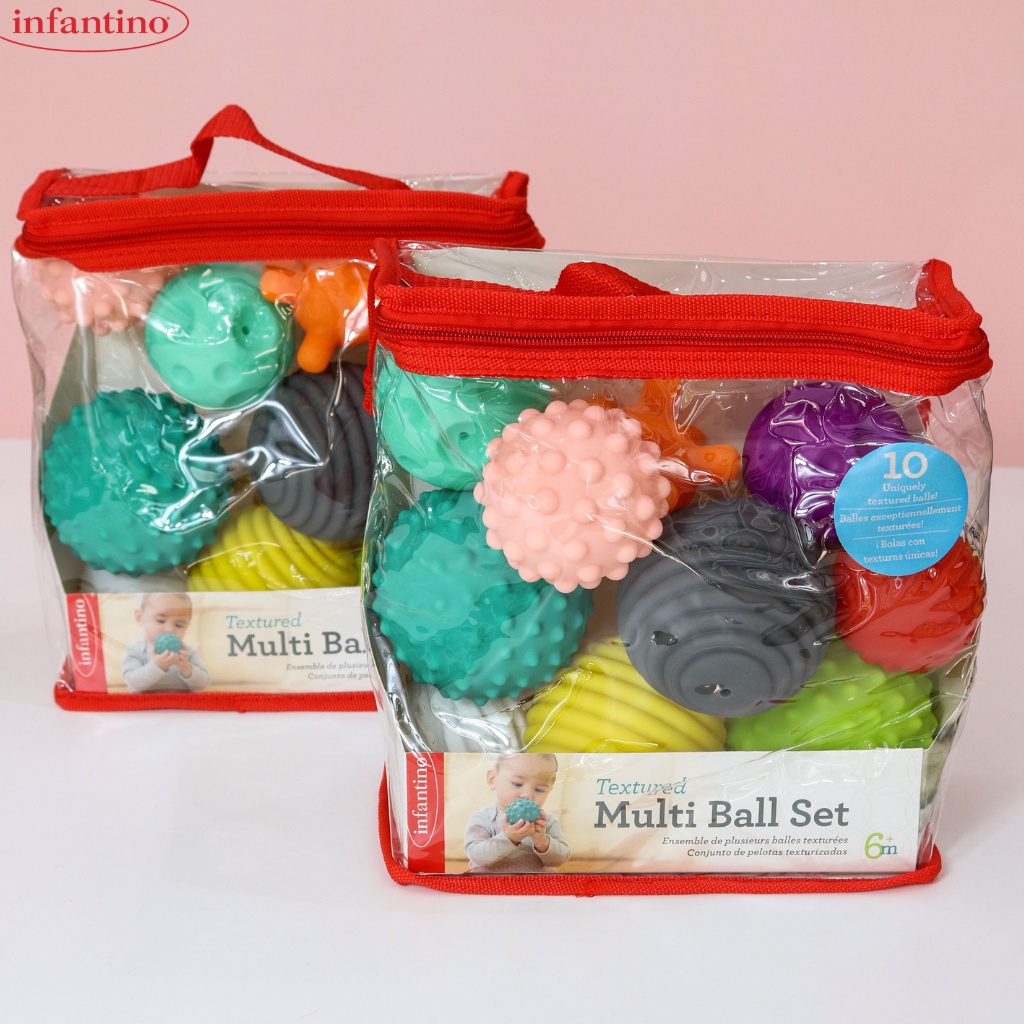 Set 10 Bóng Cảm Giác INFANTINO Textured Multi Ball Dành Cho Bé Giúp Phát Triển Kỹ Năng Và Trí Tuệ