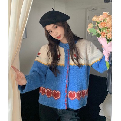 Hàng Sẵn_ Áo khoác len cardigan dệt kim mềm mại ngọt ngào Hadu shop