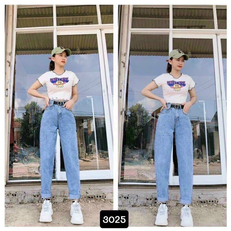 Quần bò baggy siêu xinh . size S M L . Sỉ 120k