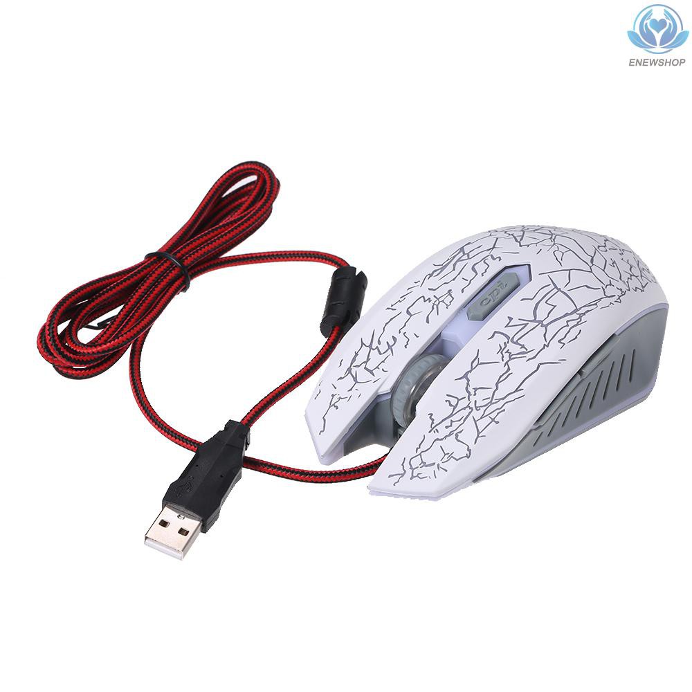 【enew】Gaming Mouse Wired RGB Ergonomic Game Mouse USB Computer Mice PC Laptop Gaming Mouse（White）