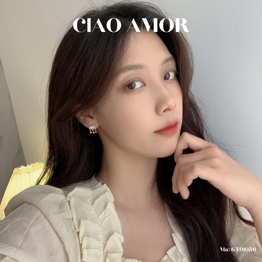 Khuyên tai nữ, Bông tai ngắn dễ thương đám mây mưa Trang sức Ciao Amor - KT0156