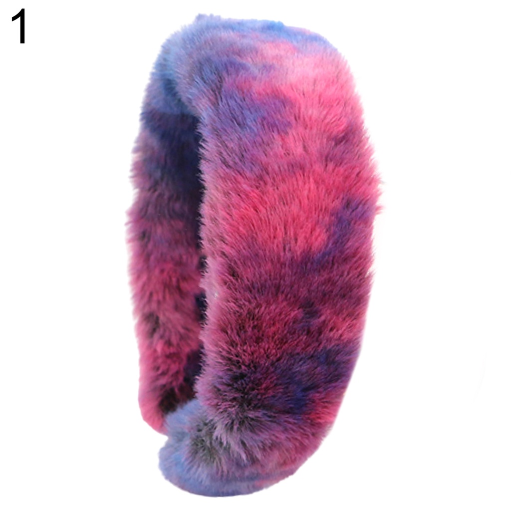 Băng Đô Lông Thỏ Nhân Tạo Nhiều Màu Phong Cách Retro Cho Nữ