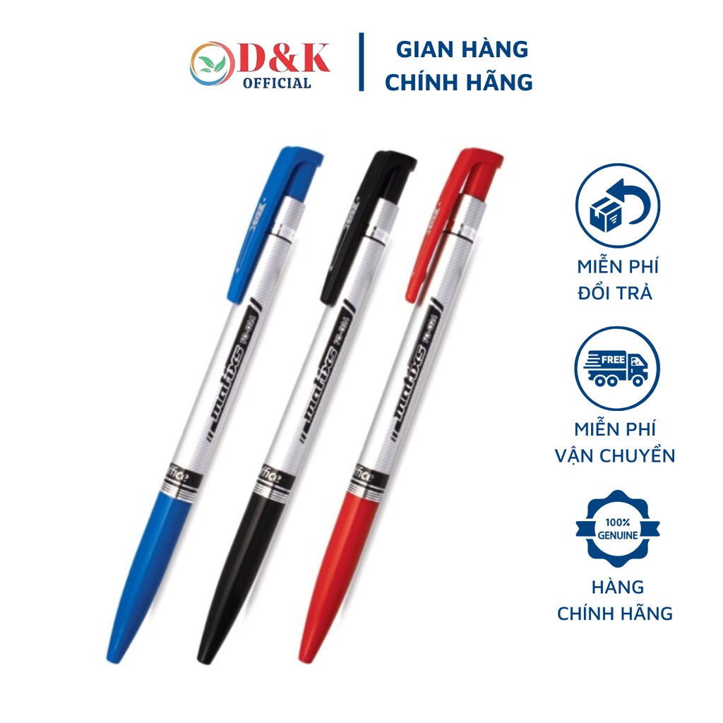 Bút Bi Thiên Long Flexoffice FO-024 Ngòi 0.7mm Nét Viết Êm Trơn Mực Ra Đều Rõ Chữ