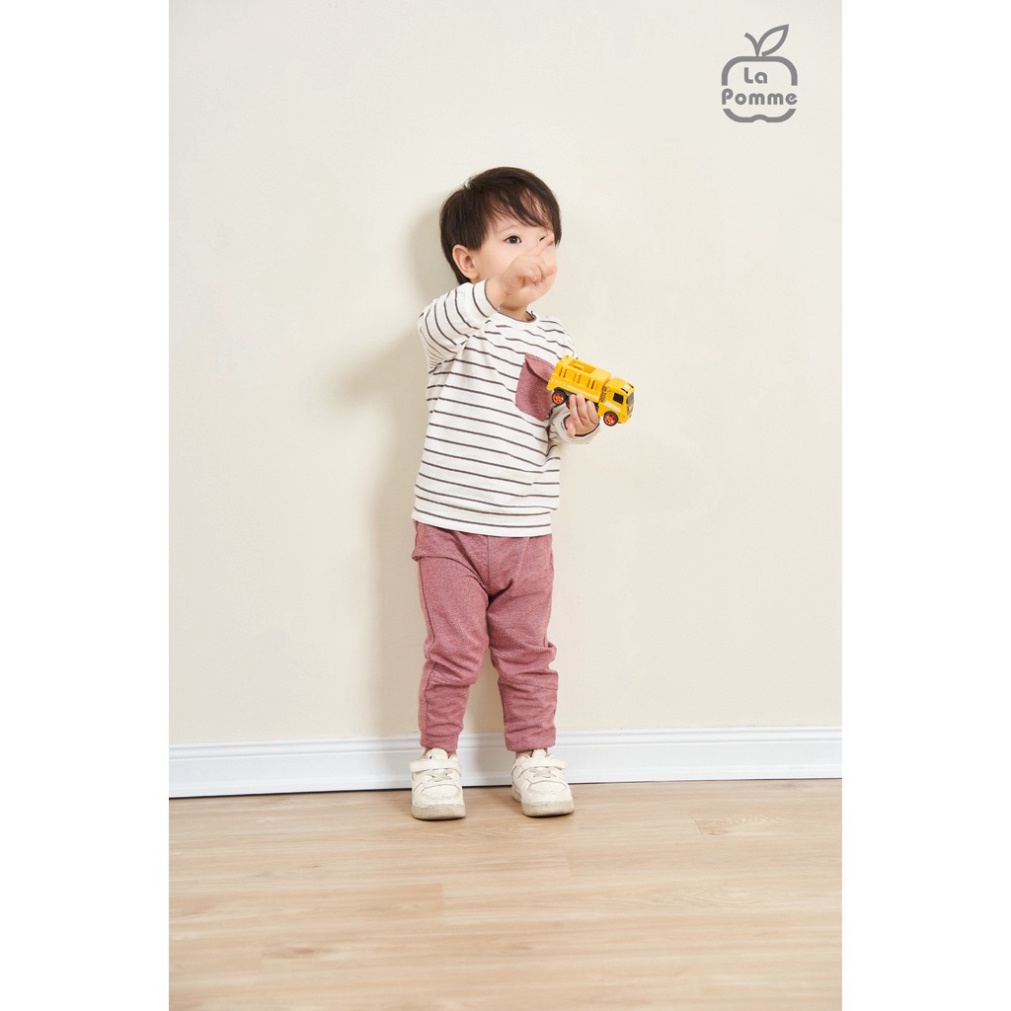 Bộ đồ dài tay La Pomme kẻ túi màu cho bé trai bé gái từ 6 tháng đến 5 tuổi mã LP13002