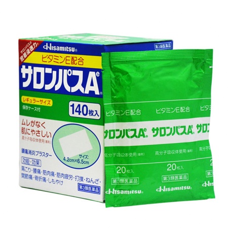 Miếng dán giảm đau Salonpas Hisamitsu 140 miếng nội địa Nhật