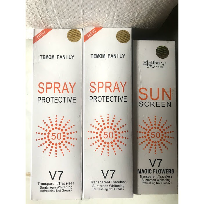 Xịt chống nắng Spray Protective V7 SPF 50 Hàn Quốc Mẫu Mới 200ml