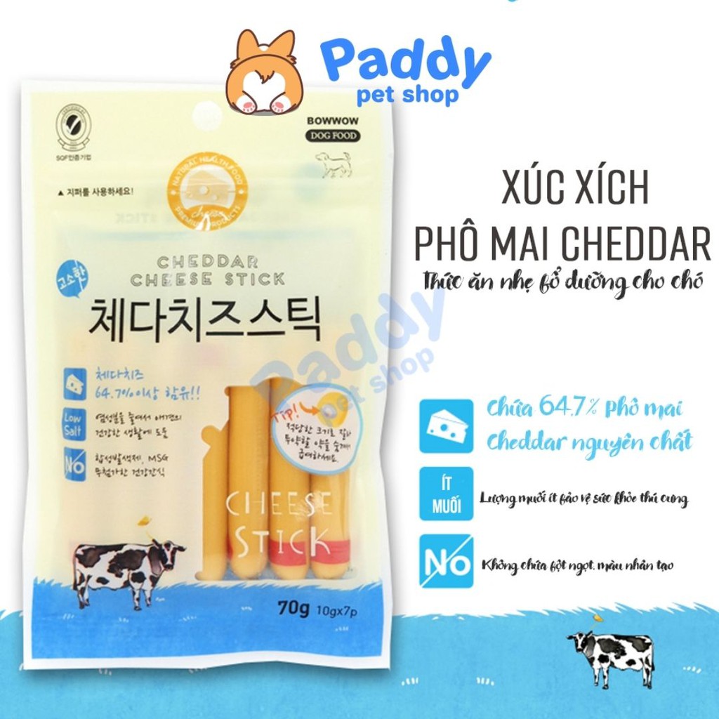 Xúc Xích Phô Mai Bowwow Snack Cho Chó