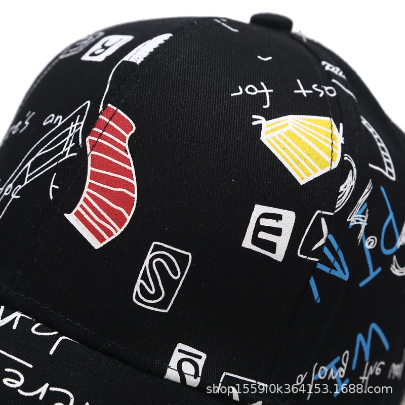 Mũ lưỡi trai LINJW họa tiết Graffiti phong cách Hàn Quốc 2021 cho cả nam và nữ