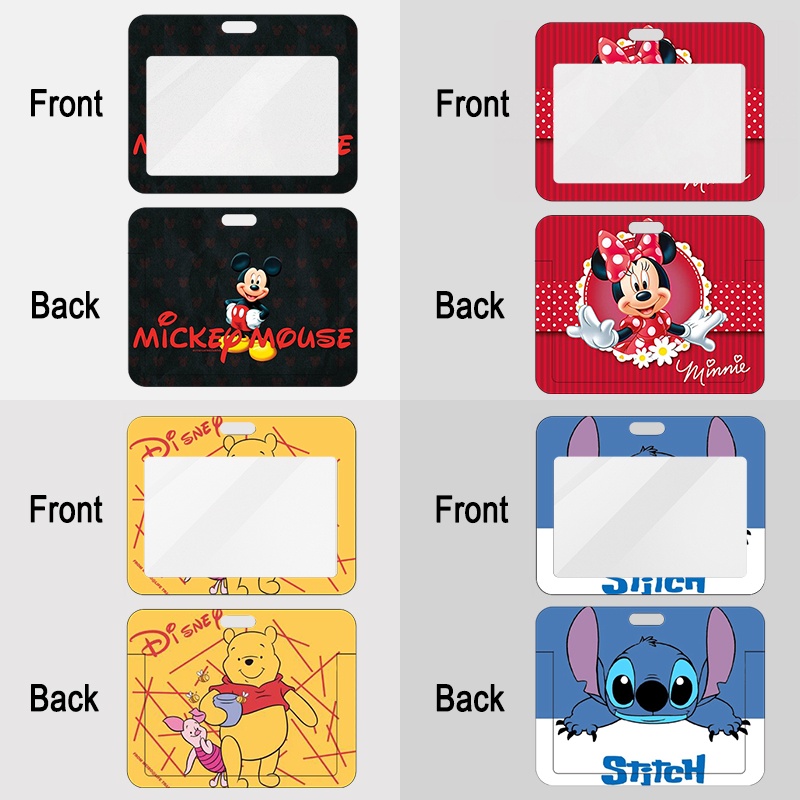 Ví Đựng Thẻ ID Họa Tiết Hoạt Hình Stitch Mickey Minnie Winnie The Pooh Dễ Thương Dùng Làm Quà Tặng Cho Bé
