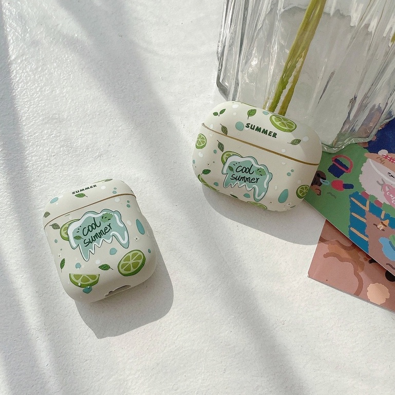 Vỏ Bảo Vệ Hộp Sạc Tai Nghe compatible AirPods Pro compatible AirPods3 3rd Generation Hình Quả Đào/Chanh Bằng TPU