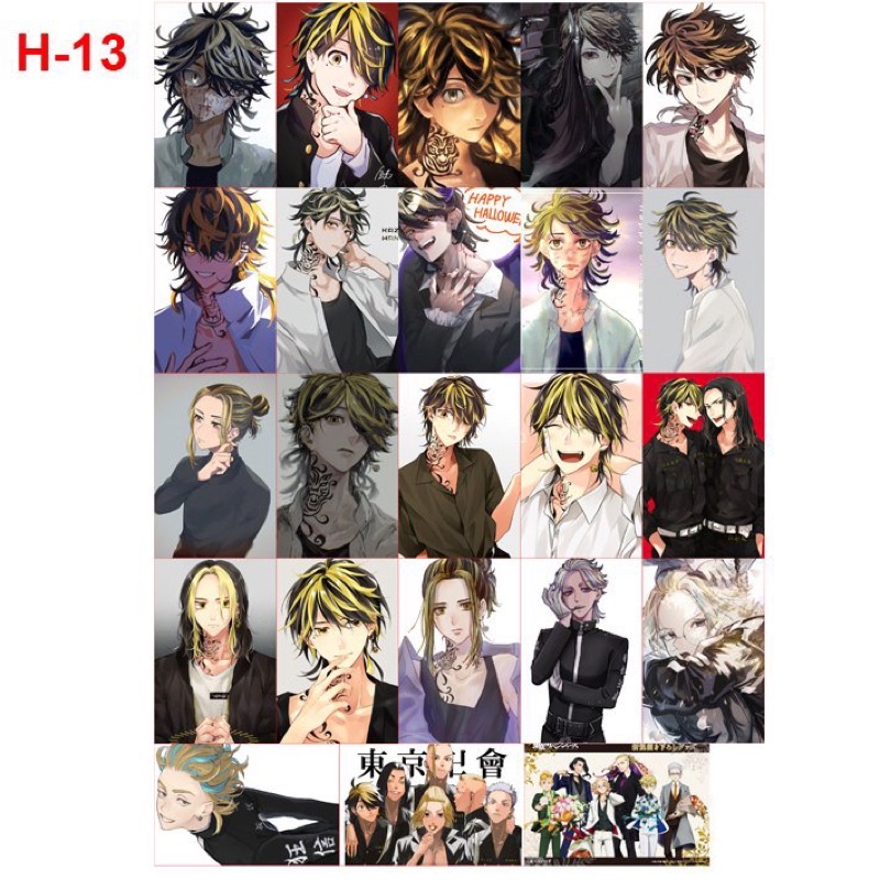 23 ảnh card tokyo revenger copple mikey,draken,takashi,shuji hanma,takemichi,haitani