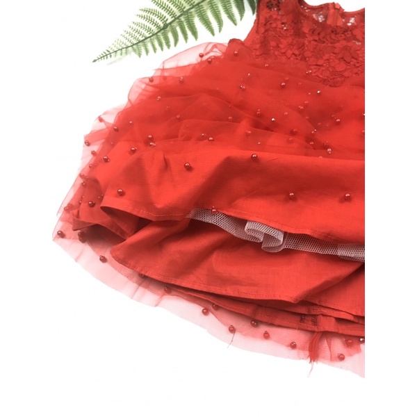 Váy đỏ dành cho bé gái 1 - 7 tuổi